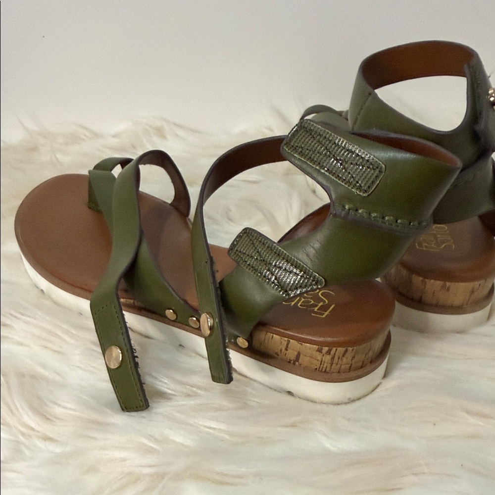 Franco Sarto Olive Green Strappy Sandals - Picture 4 of 9